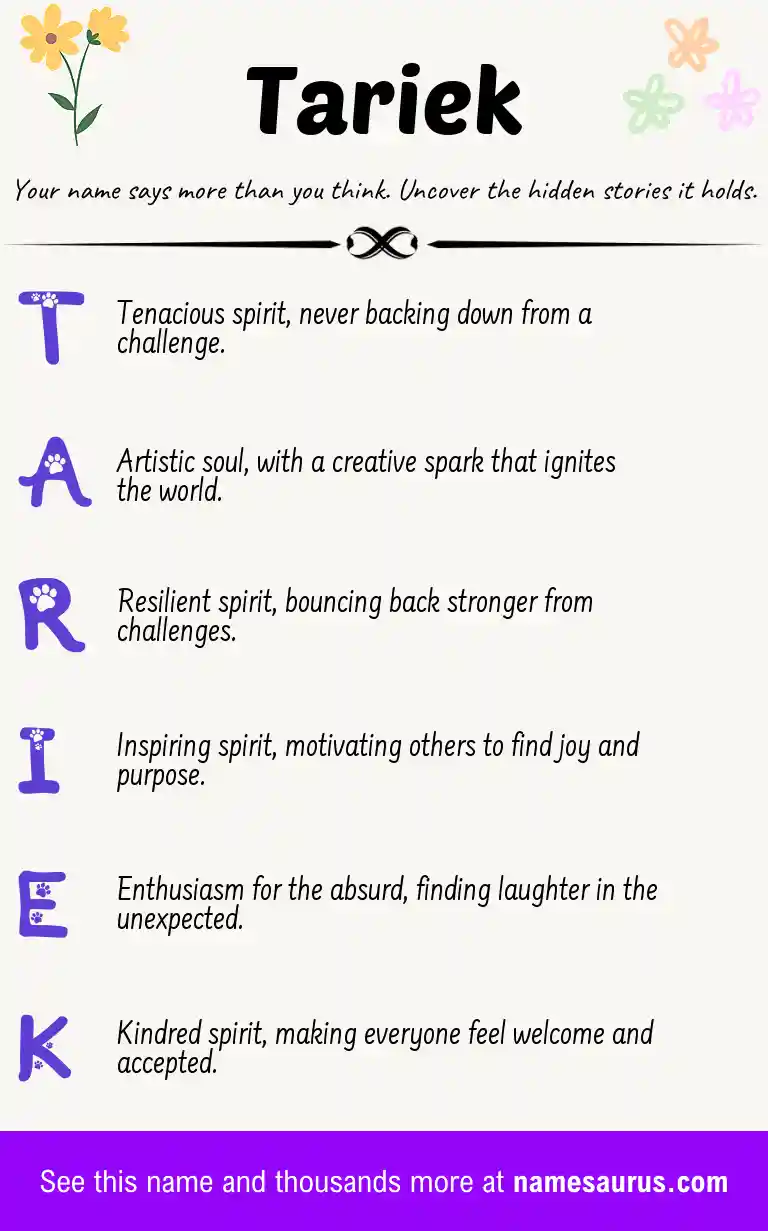 Acrostic poem about Tariek.
