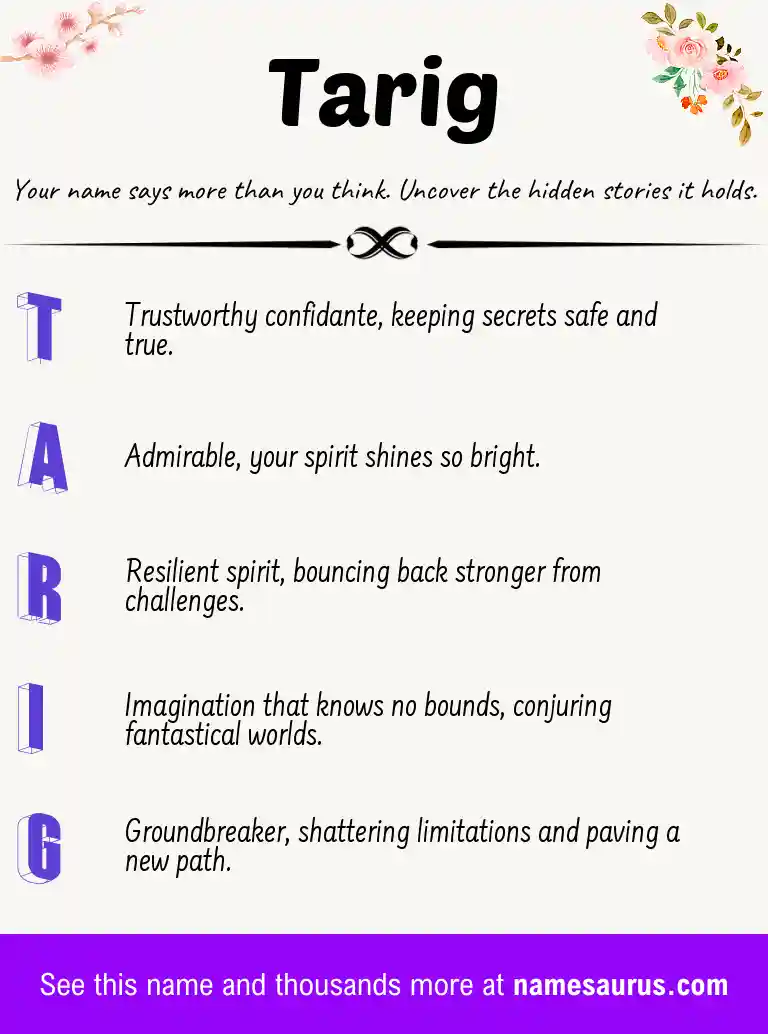 Acrostic poem about Tarig.