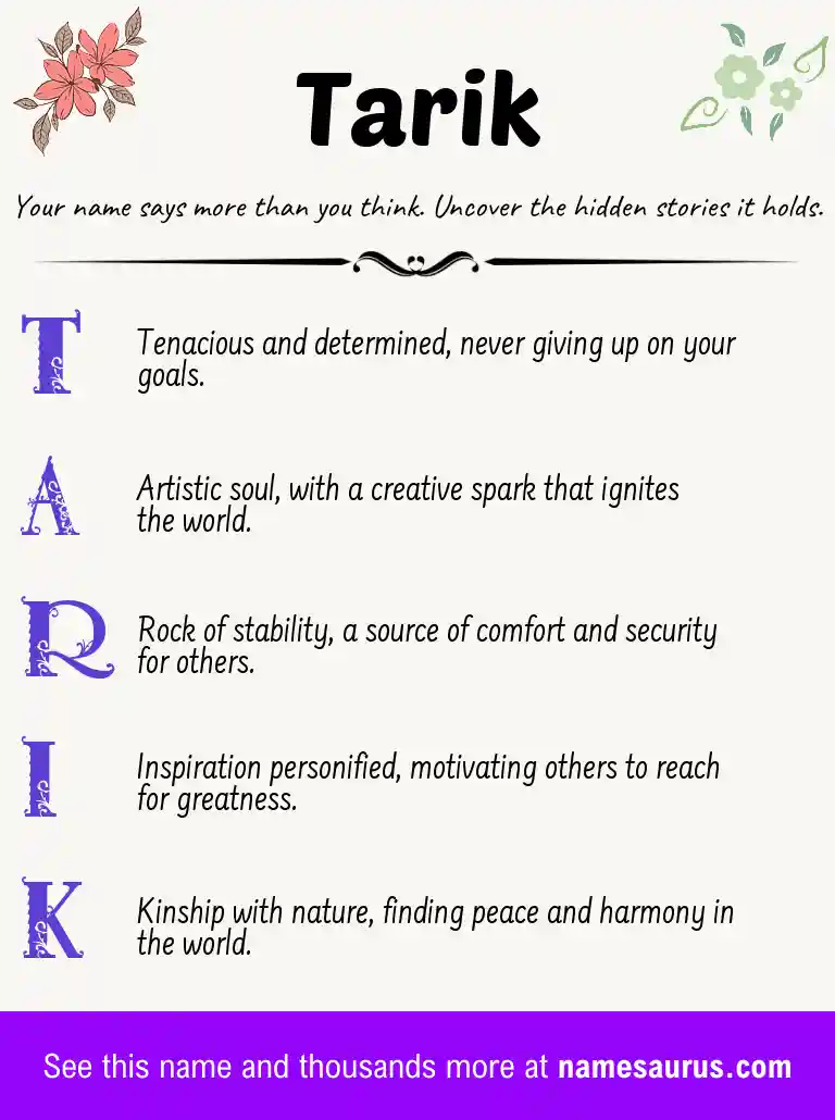 Acrostic poem about Tarik.
