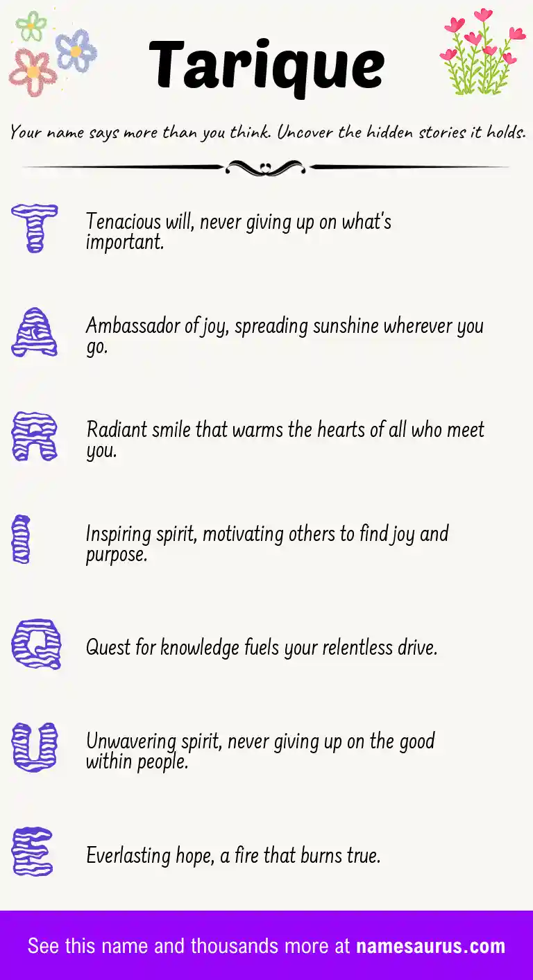 Acrostic poem about Tarique.