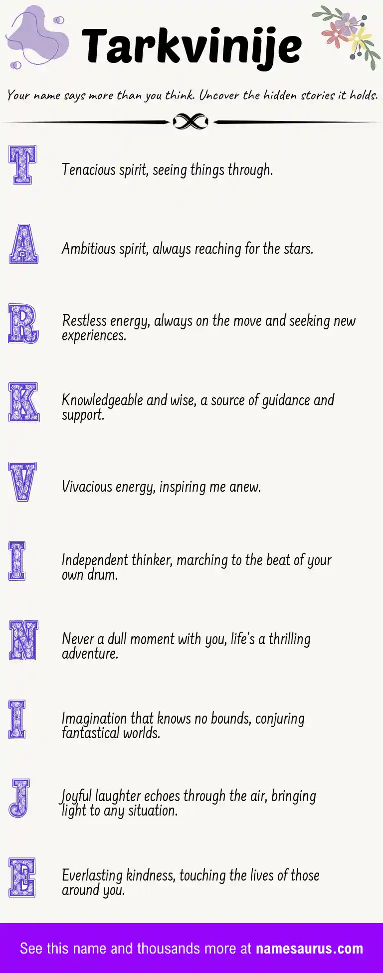 Acrostic poem about Tarkvinije.