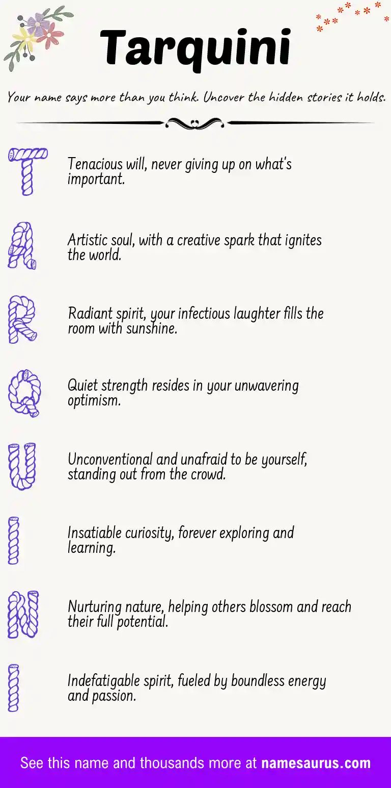 Acrostic poem about Tarquini.