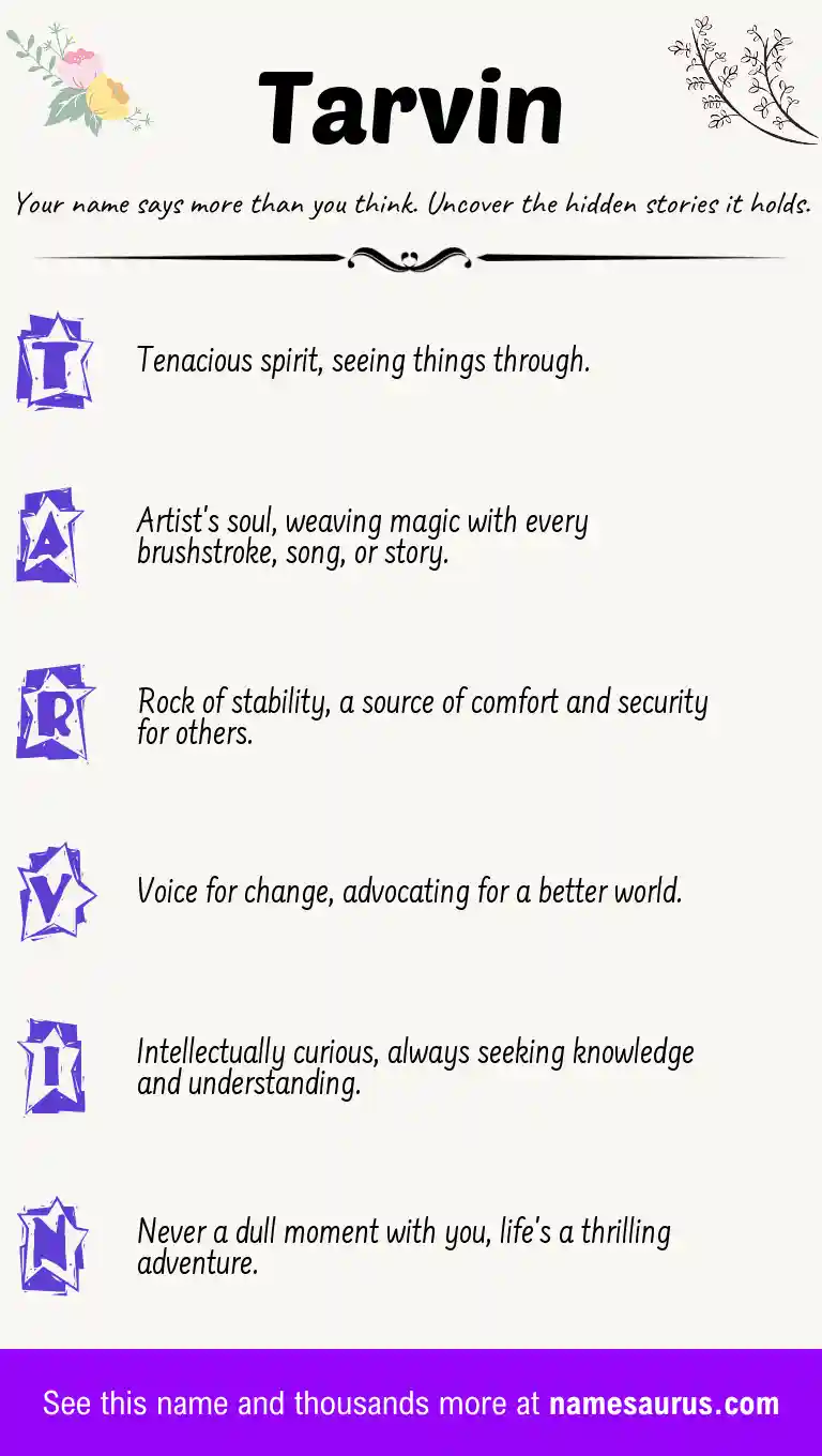 Acrostic poem about Tarvin.