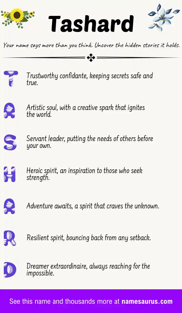 Acrostic poem about Tashard.