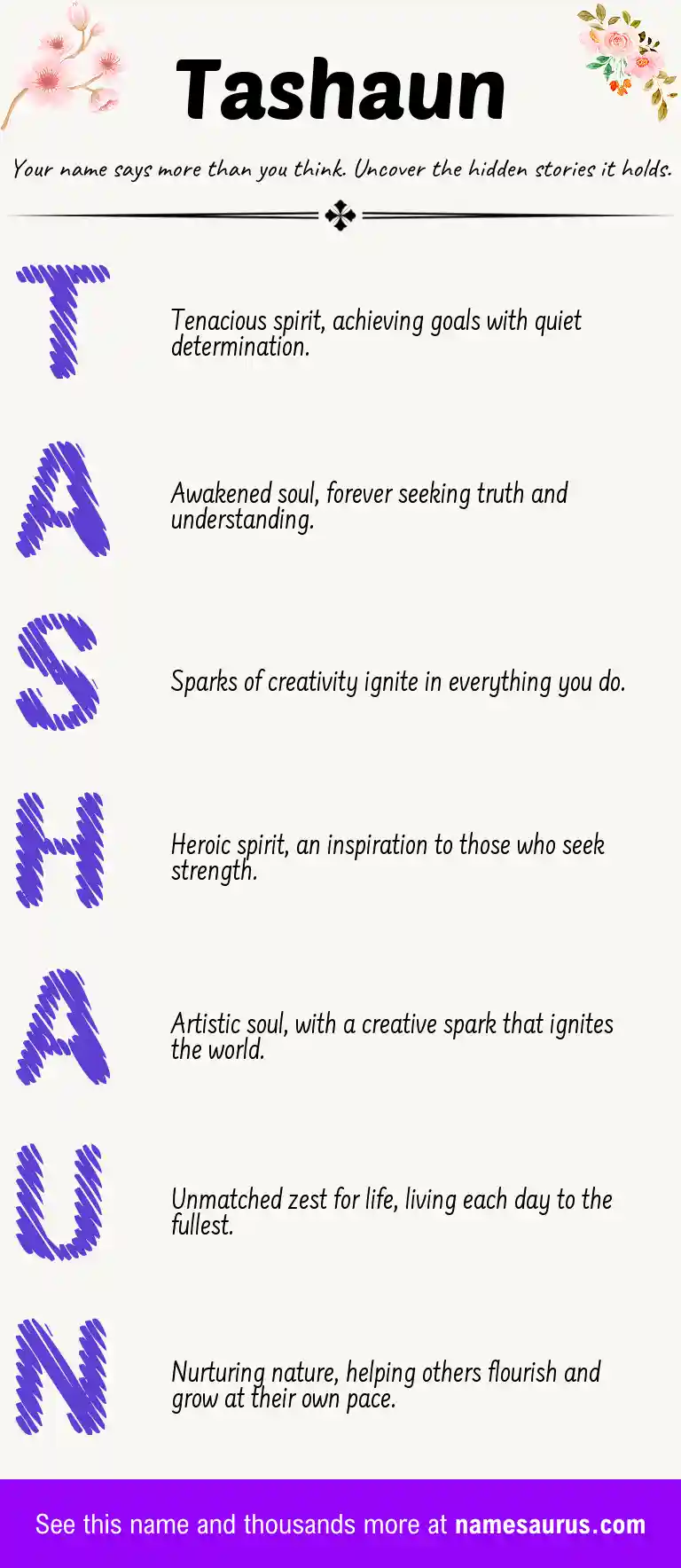 Acrostic poem about Tashaun.