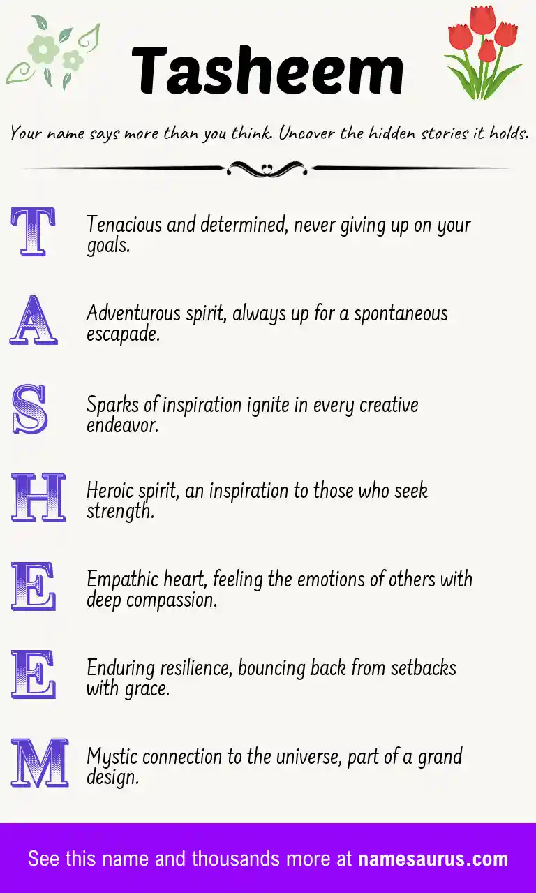 Acrostic poem about Tasheem.