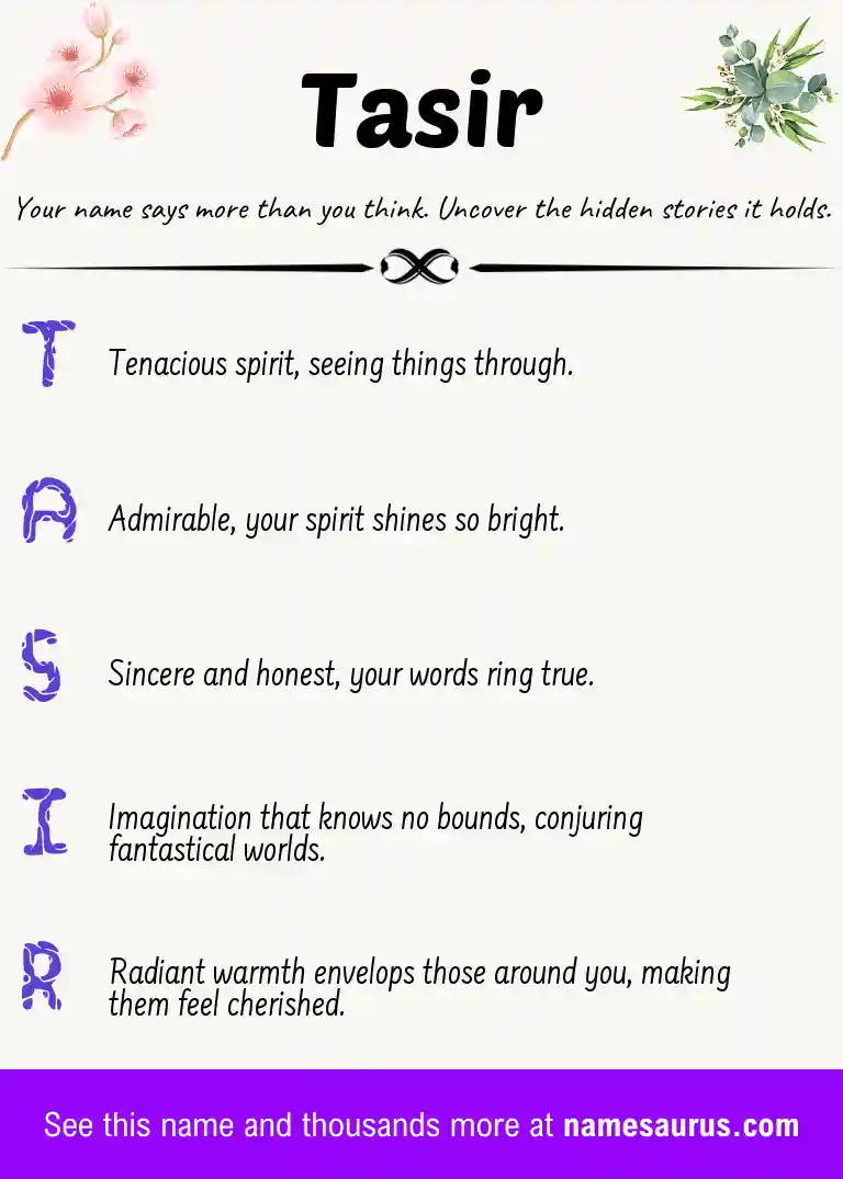 Acrostic poem about Tasir.