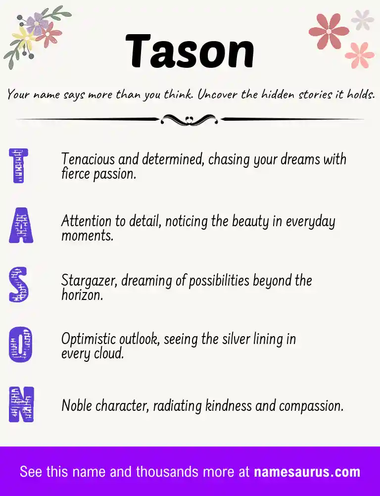 Acrostic poem about Tason.