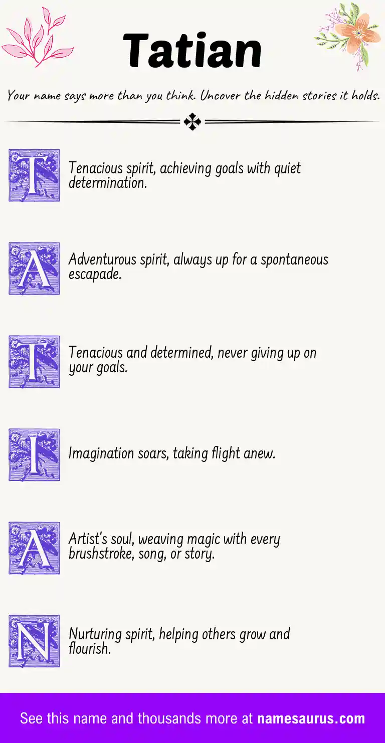 Acrostic poem about Tatian.