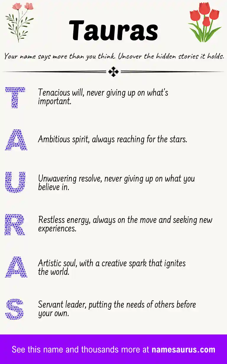 Acrostic poem about Tauras.