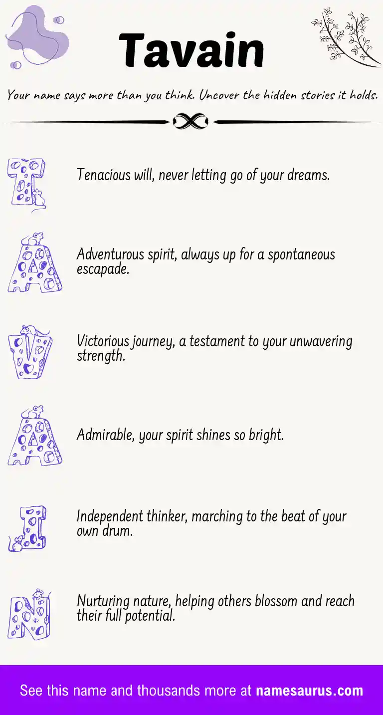 Acrostic poem about Tavain.