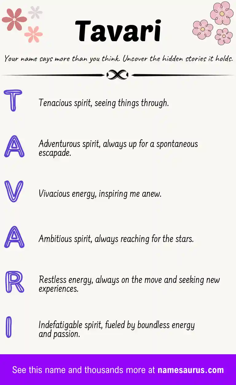 Acrostic poem about Tavari.
