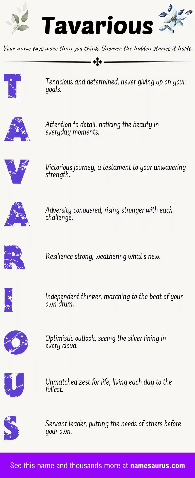 Acrostic poem about Tavarious.