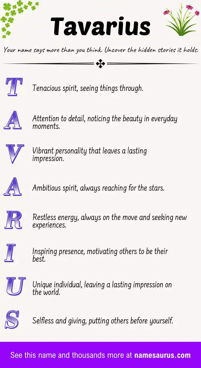 Acrostic poem about Tavarius.