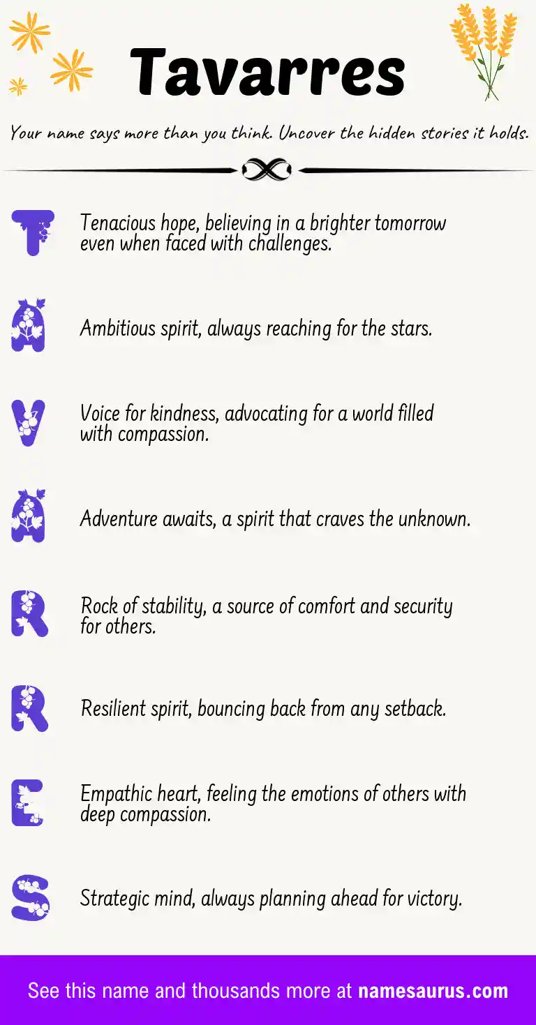 Acrostic poem about Tavarres.
