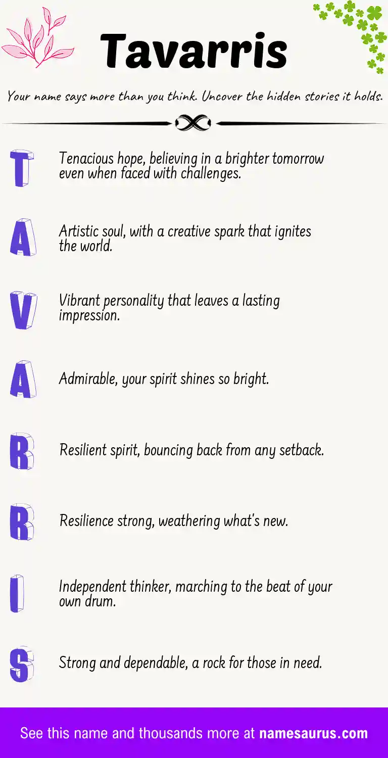 Acrostic poem about Tavarris.