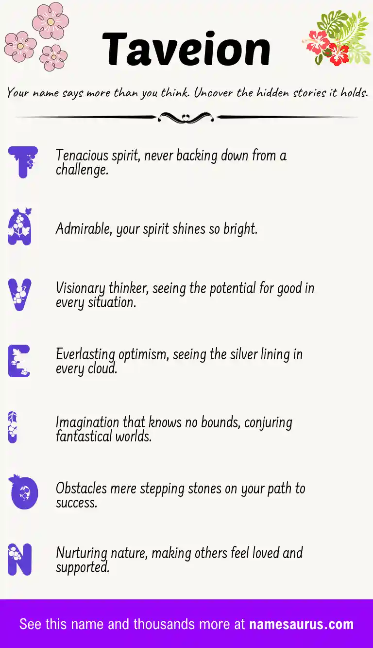 Acrostic poem about Taveion.