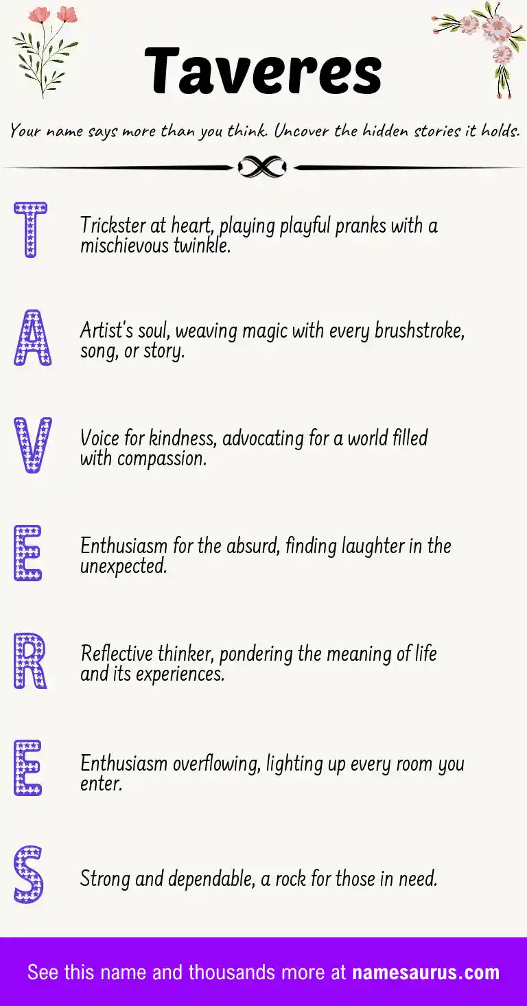 Acrostic poem about Taveres.