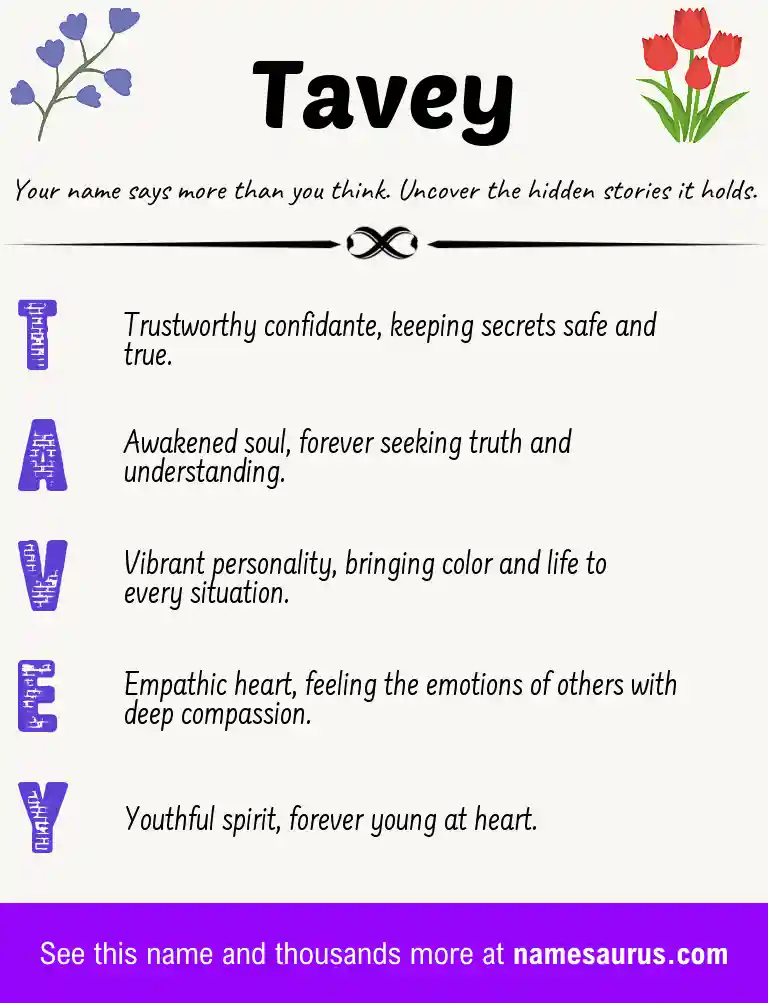Acrostic poem about Tavey.