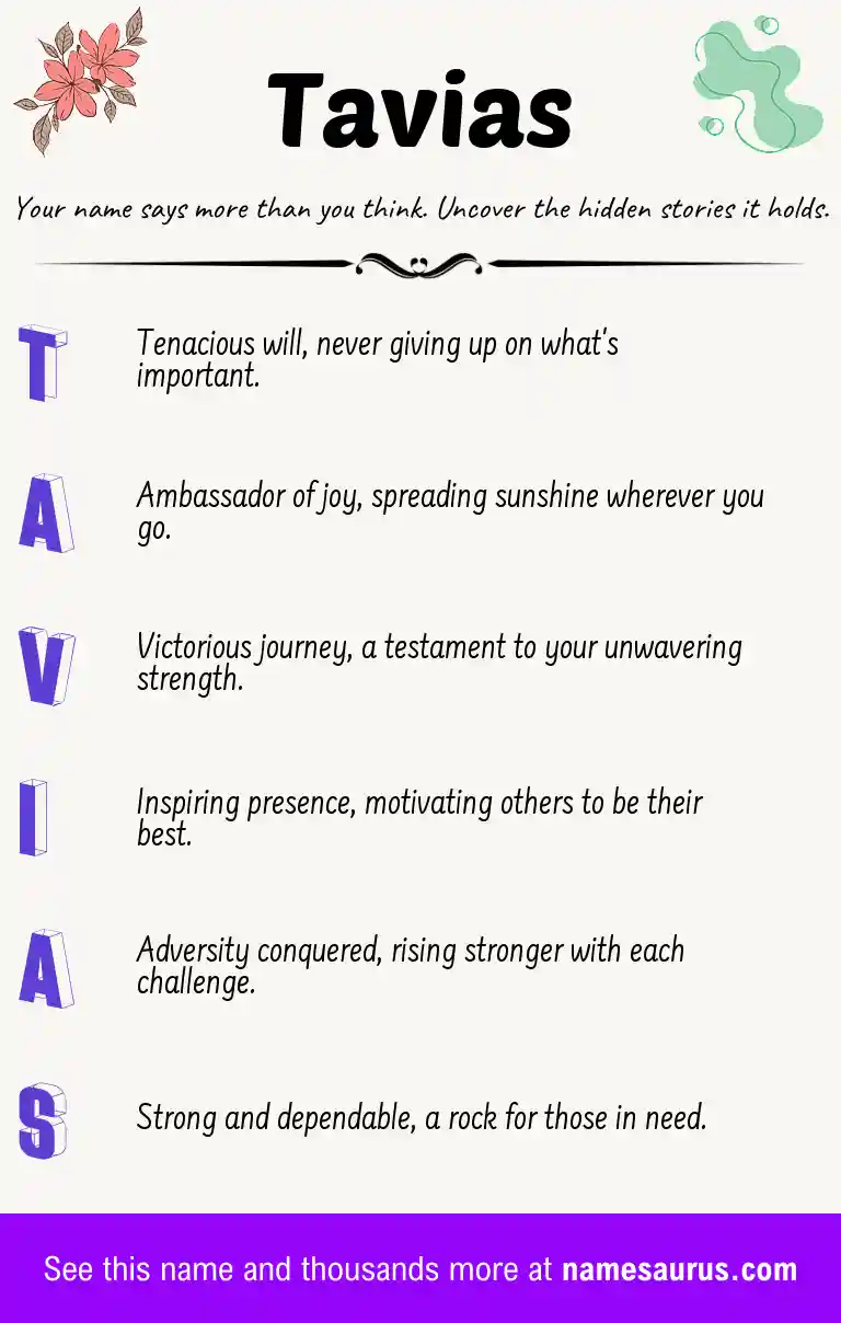 Acrostic poem about Tavias.