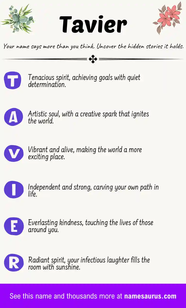 Acrostic poem about Tavier.