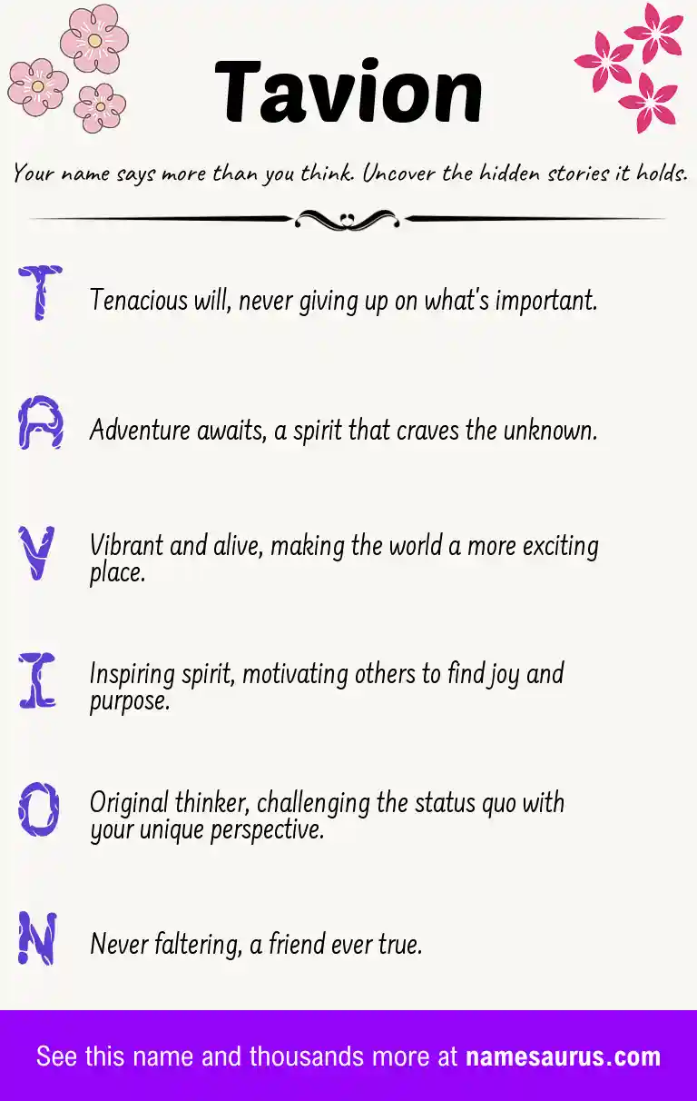 Acrostic poem about Tavion.