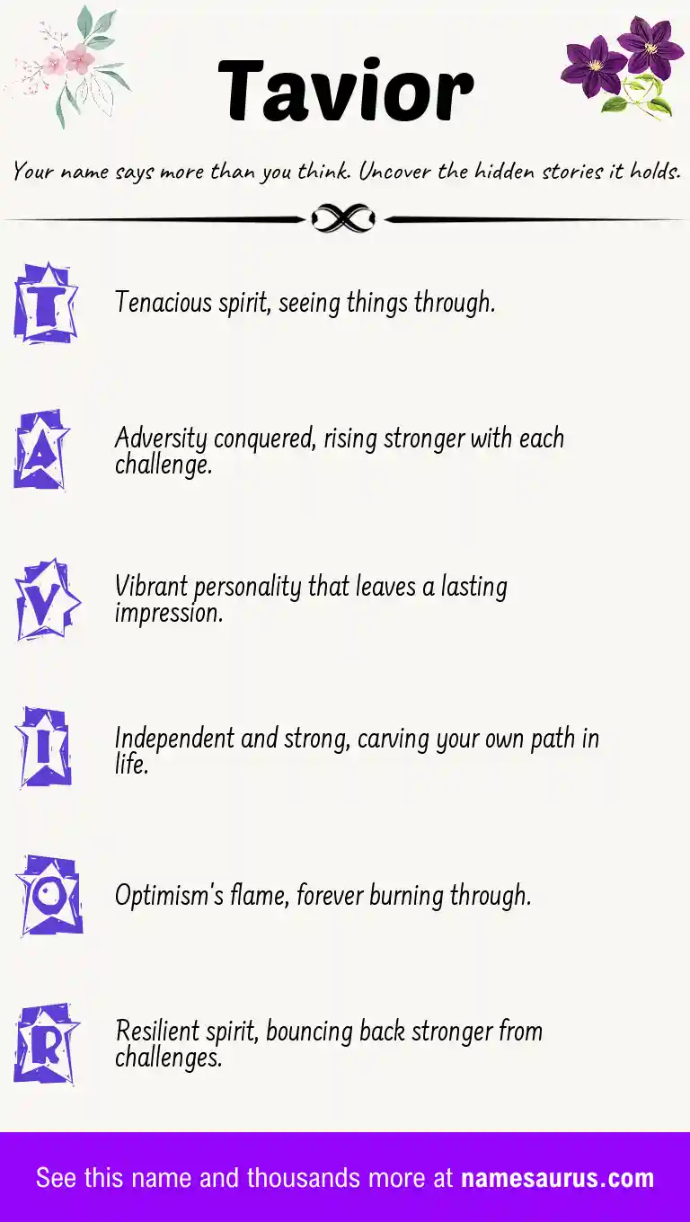 Acrostic poem about Tavior.