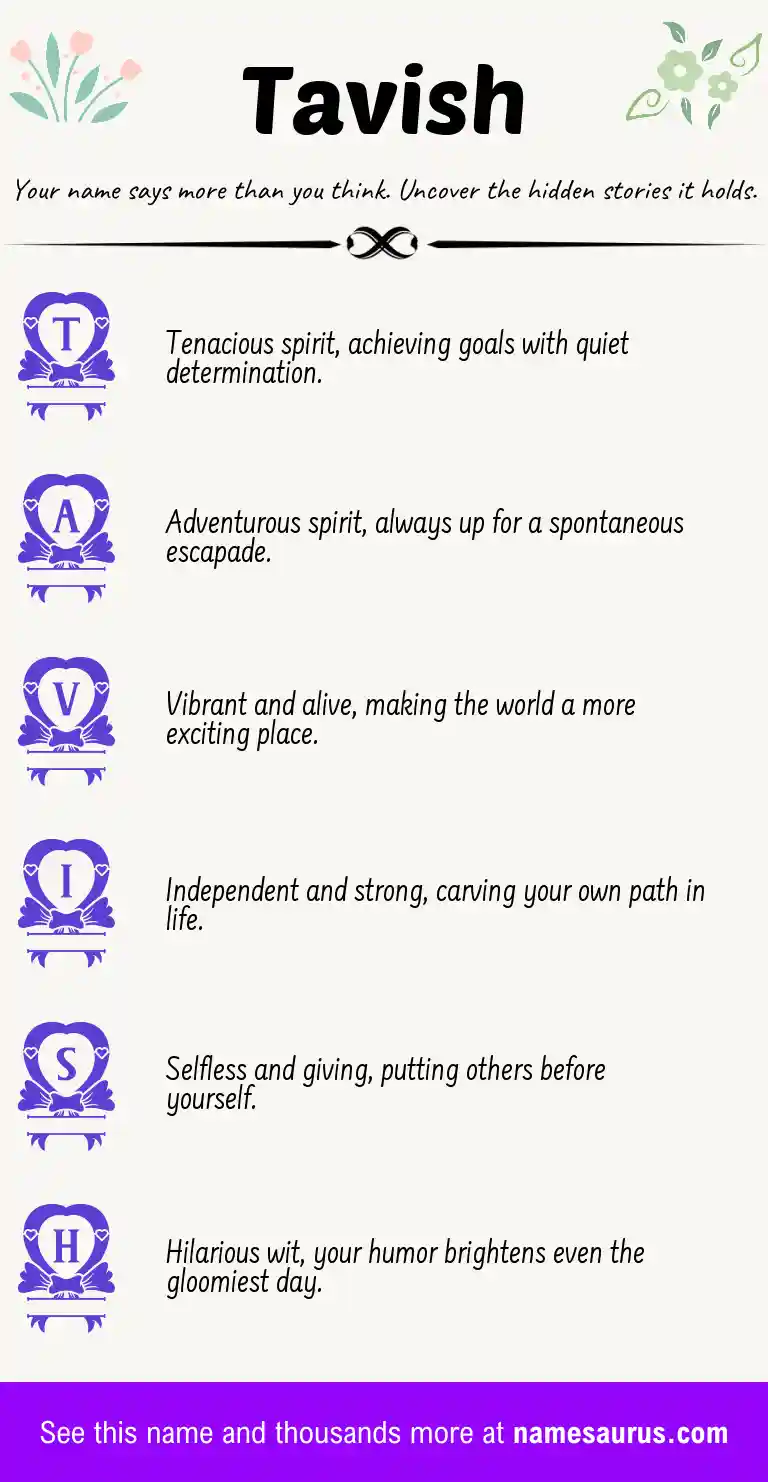 Acrostic poem about Tavish.