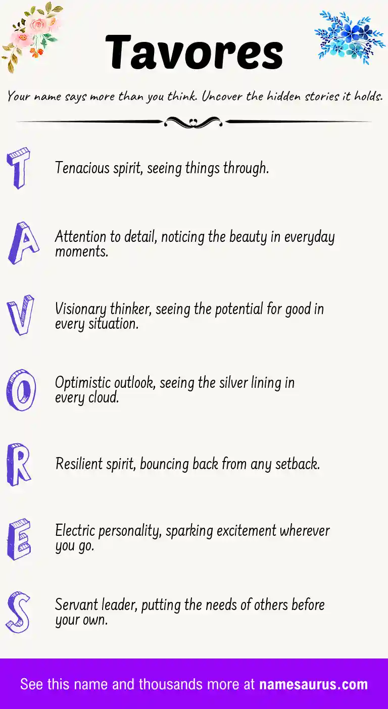 Acrostic poem about Tavores.