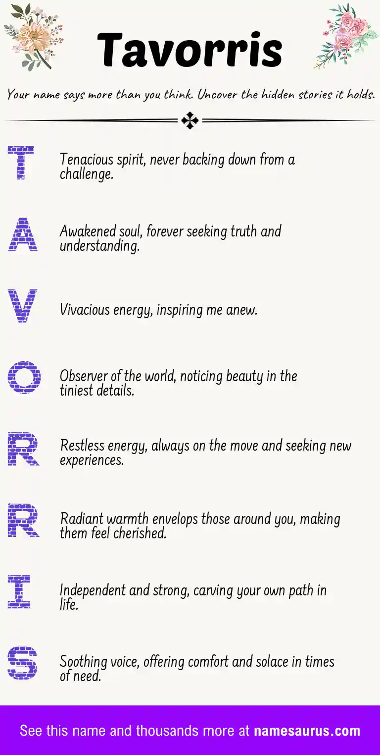 Acrostic poem about Tavorris.