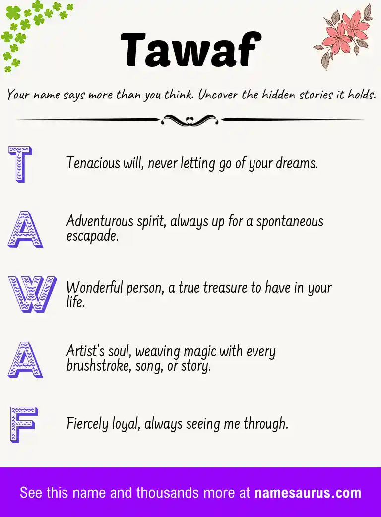 Acrostic poem about Tawaf.
