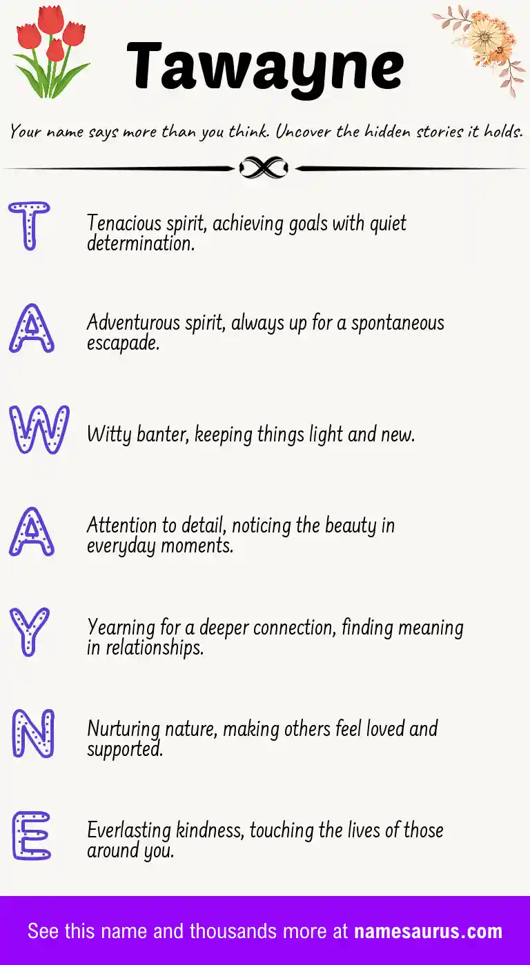 Acrostic poem about Tawayne.