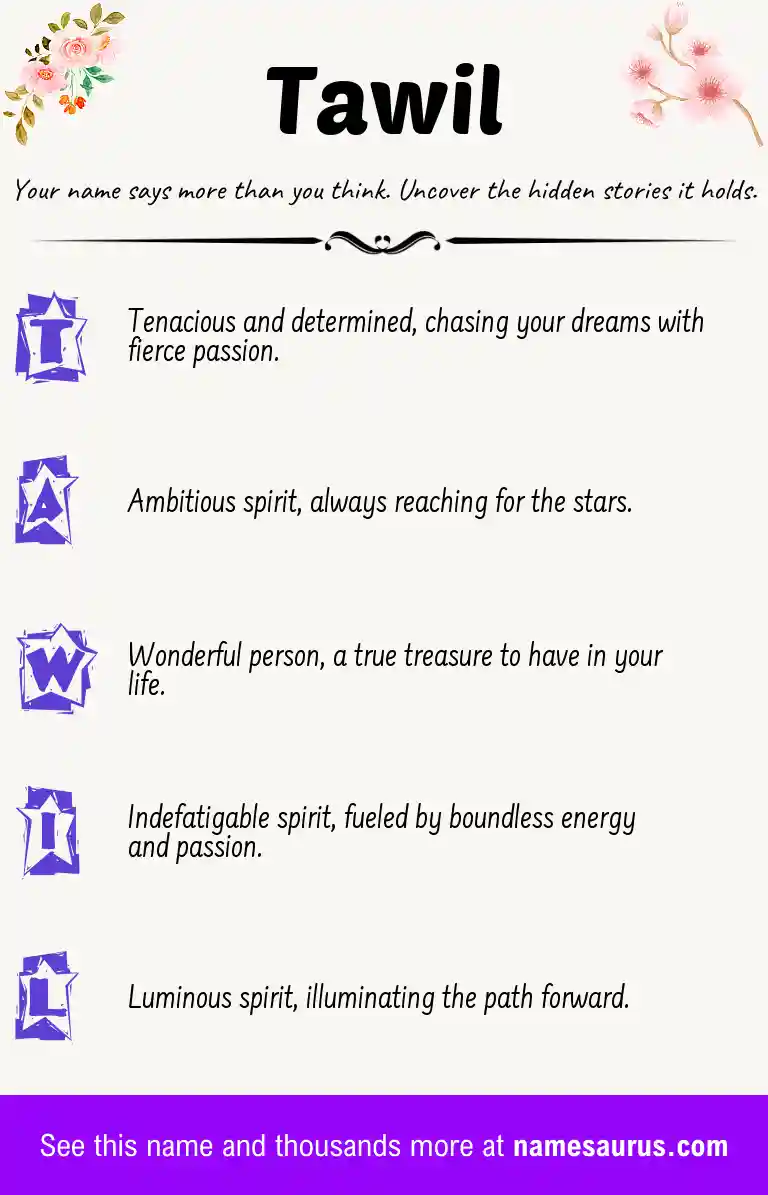 Acrostic poem about Tawil.