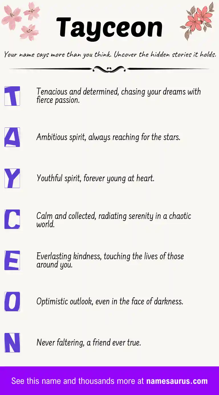 Acrostic poem about Tayceon.