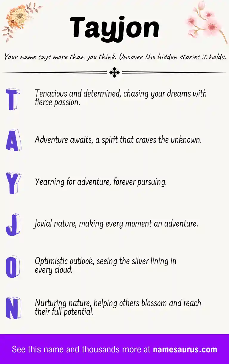 Acrostic poem about Tayjon.