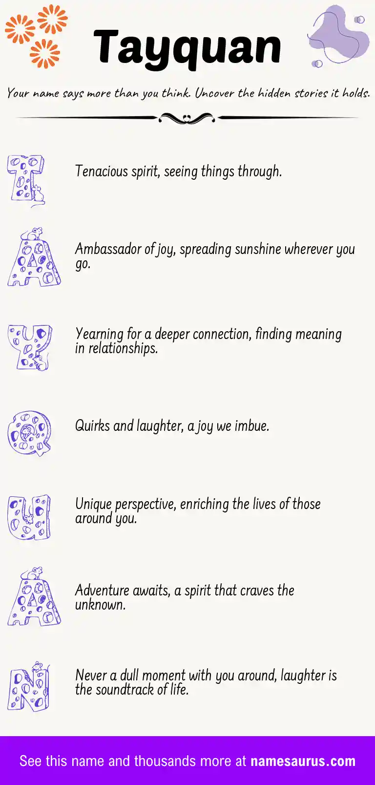 Acrostic poem about Tayquan.
