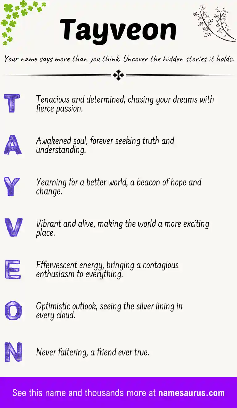 Acrostic poem about Tayveon.