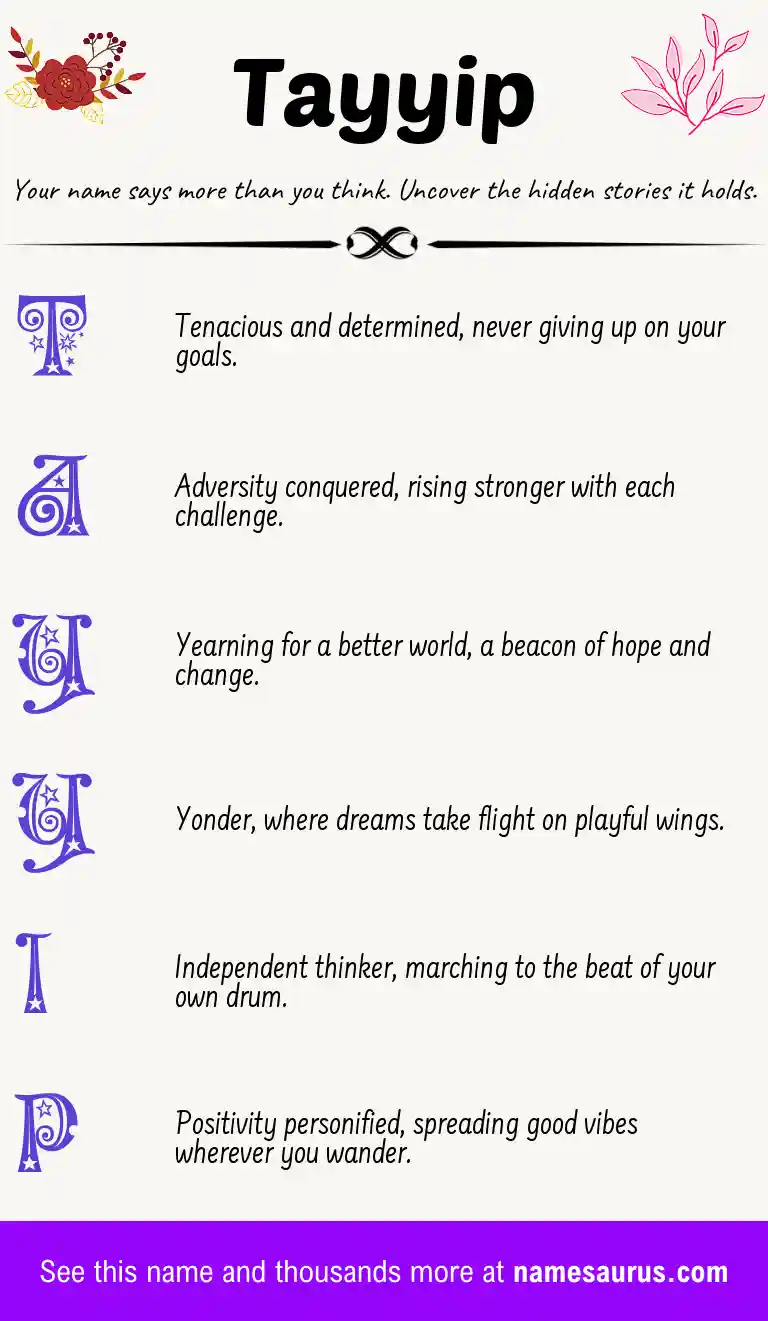Acrostic poem about Tayyip.
