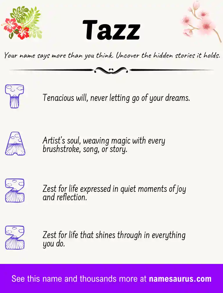 Acrostic poem about Tazz.