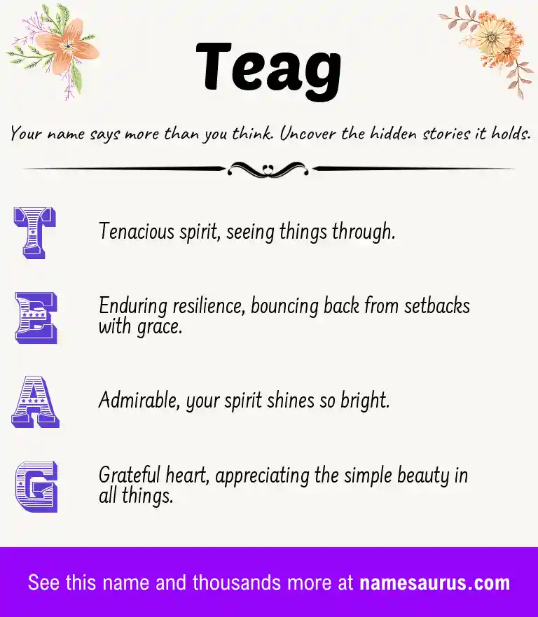 Acrostic poem about Teag.