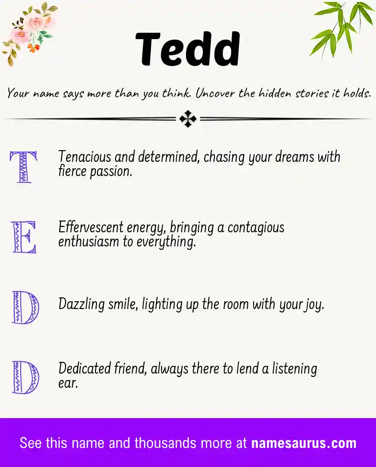 Acrostic poem about Tedd.