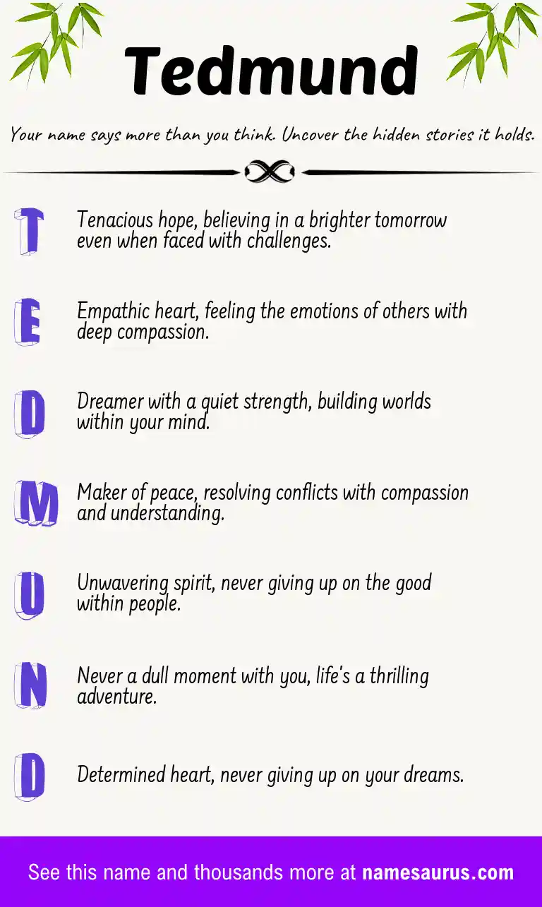 Acrostic poem about Tedmund.