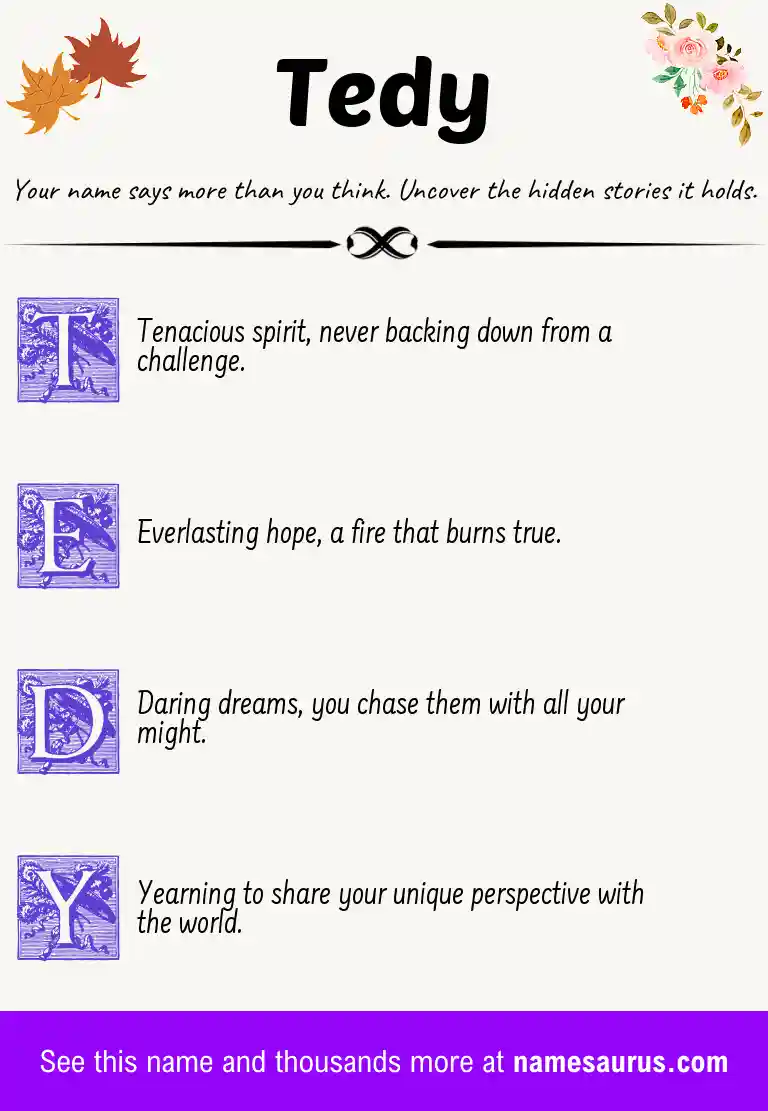 Acrostic poem about Tedy.