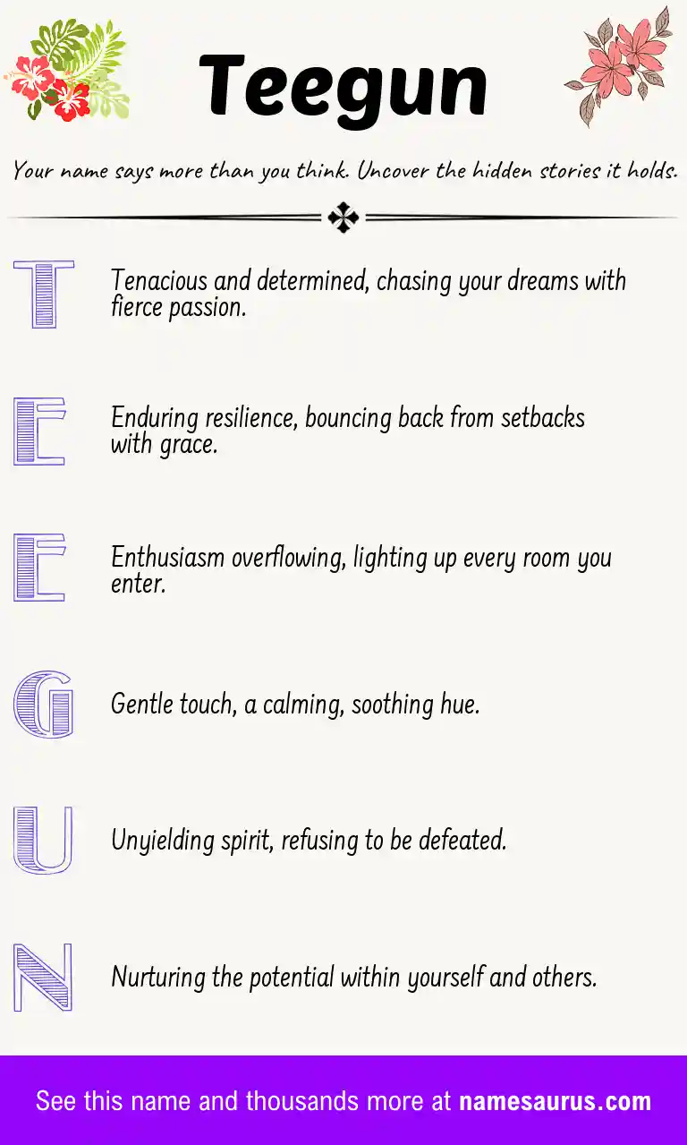 Acrostic poem about Teegun.