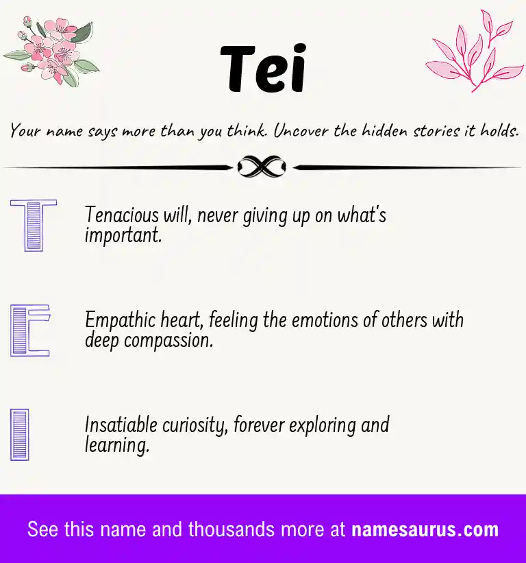 Acrostic poem about Tei.