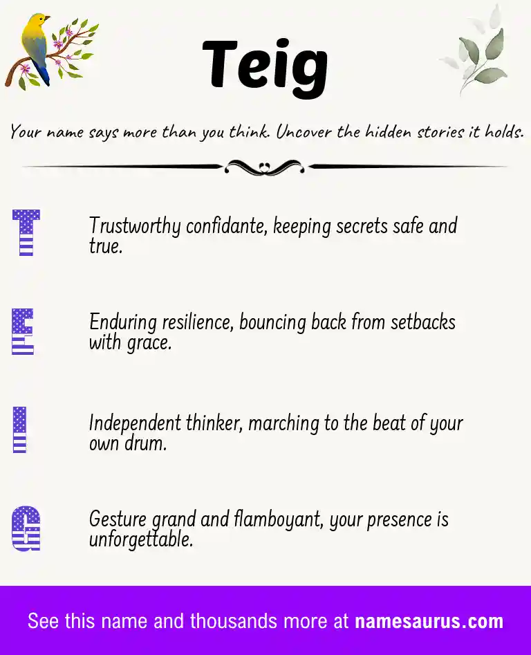 Acrostic poem about Teig.