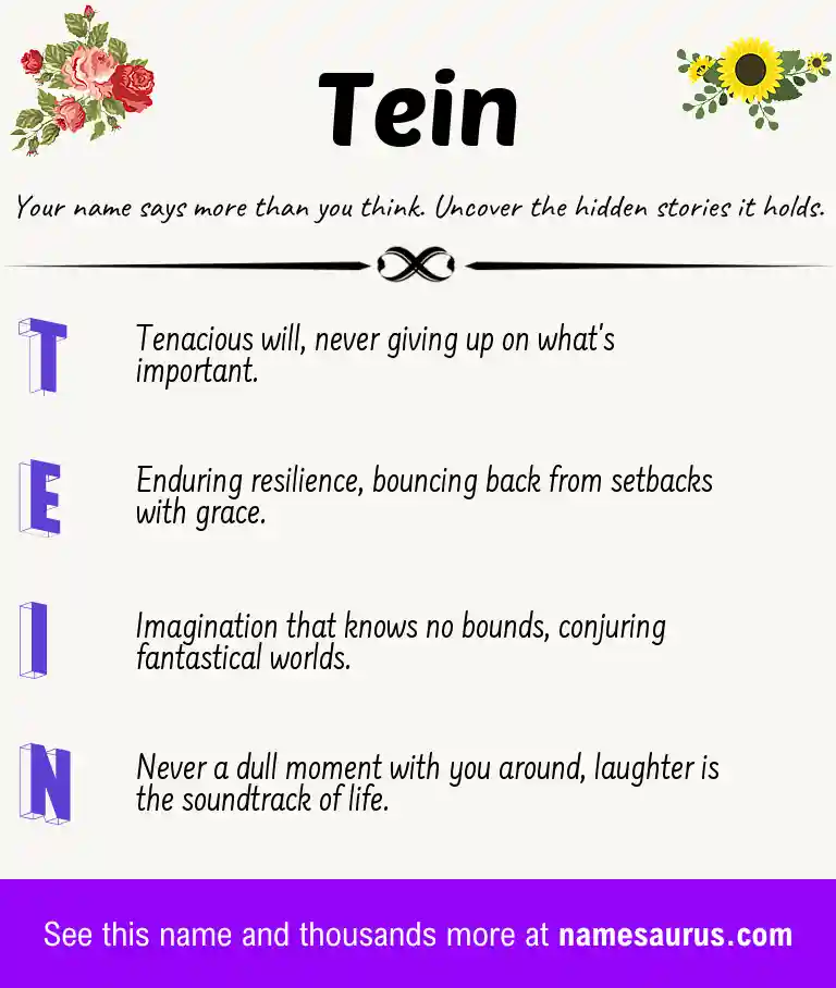 Acrostic poem about Tein.