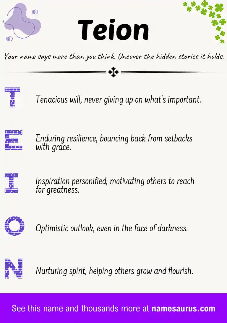 Acrostic poem about Teion.