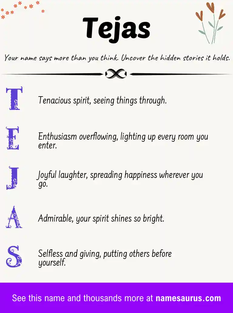 Acrostic poem about Tejas.