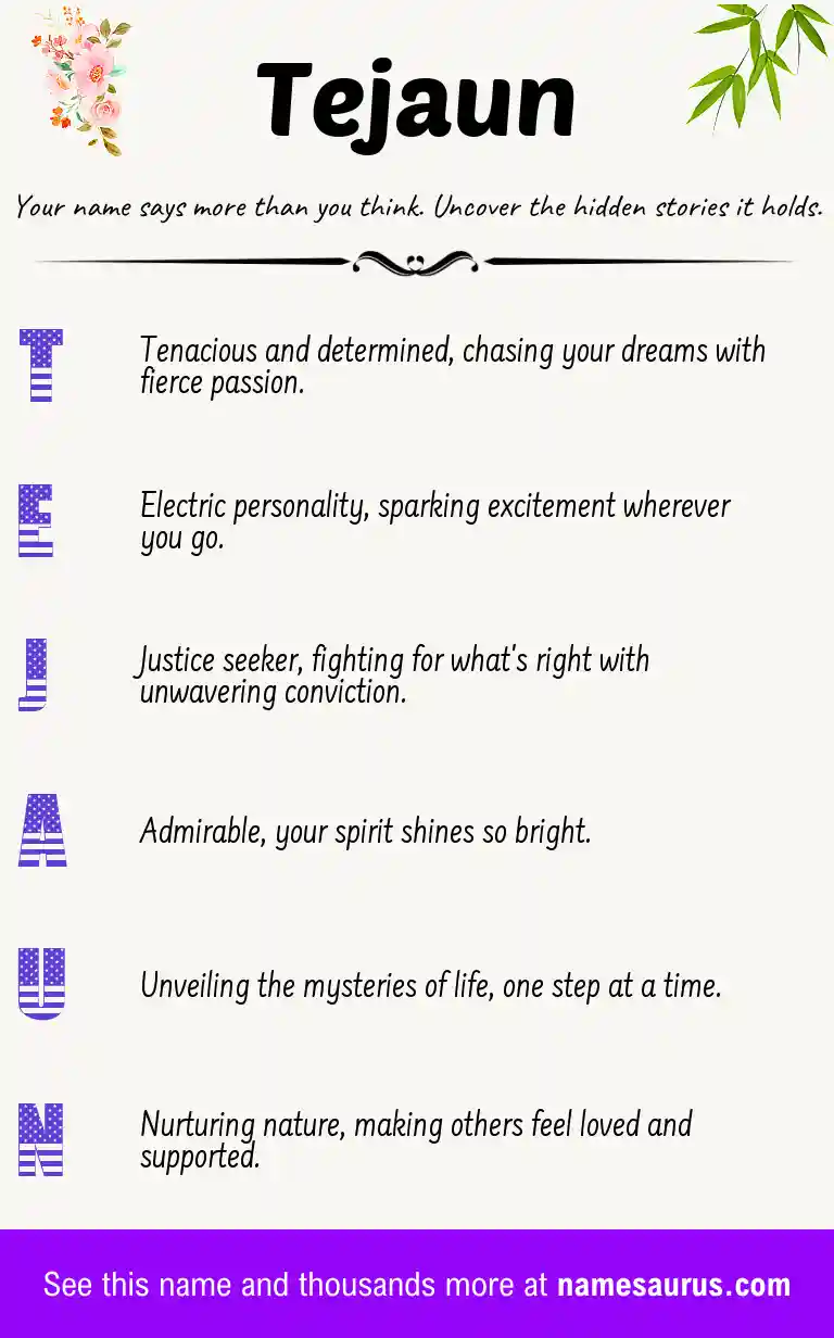 Acrostic poem about Tejaun.